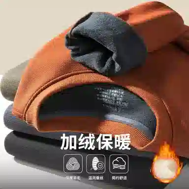 红豆 加绒保暖圆领长袖卫衣 男款