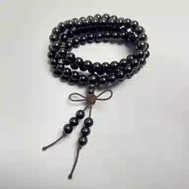 耳玺 素串佛珠国风传统复古风高级感手持盘玩中式转运珠小众创意设计感国潮 紫光檀 木作手串 男女同款情侣款