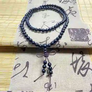 耳玺 素串佛珠国风传统复古风高级感手持盘玩中式转运珠小众创意设计感国潮 紫光檀 木作手串 男女同款情侣款