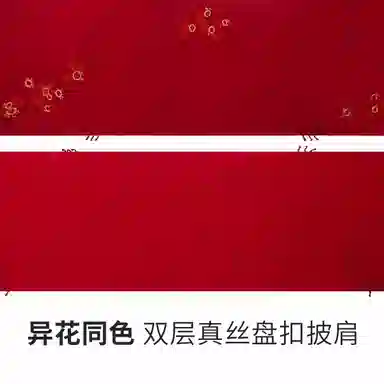 上海故事 古典国风气质双层素绉缎盘扣真丝刺绣披肩春秋长巾婚礼晚宴外搭 桑蚕丝 丝巾 女款