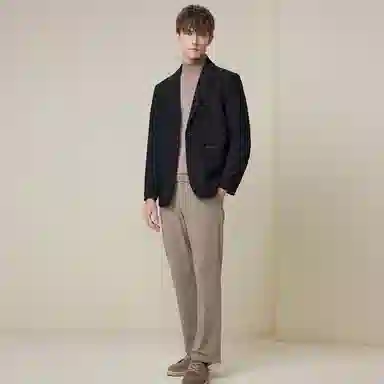 红豆 条纹提花易打理休闲西装 男款