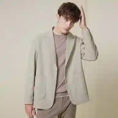 红豆 条纹提花易打理休闲西装 男款