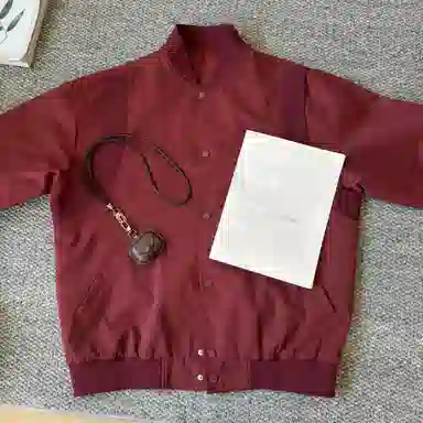 快鱼 棒球领宽松纯色长袖简约基础款上衣外套潮流休闲百搭学院风美式复古高街酷帅飞行员夹克 男女同款