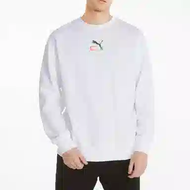 Puma Logo Crewneck Sweatshirt White
