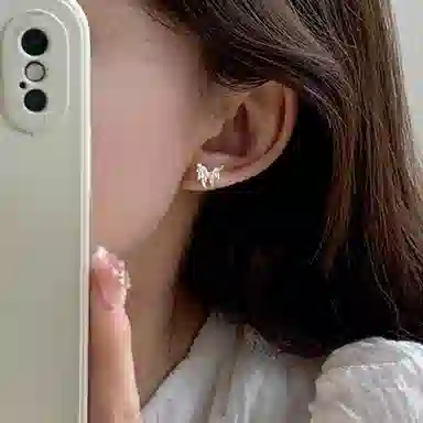 嘉福莱 熔岩蝴蝶 小众百搭轻奢优雅 复古浪漫设计感 合金 耳钉 男女同款情侣款