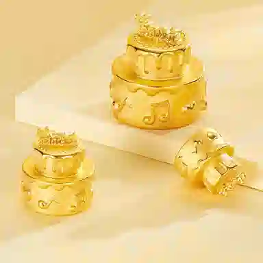 克拉日记 法式个性高级感蛋糕摆件 合金 首饰配件 男女同款情侣款 金色 #礼盒
