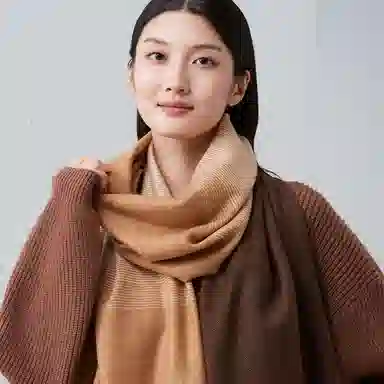 红豆 保暖加厚 羊毛 绒线围巾 女款