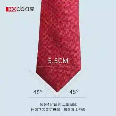 红豆 商务休闲英伦免打结 涤纶丝 领带 男款