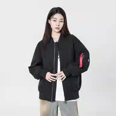 敦煌博物馆 山系户外机能防风防水飘带拉链纯色军旅风宽松休闲大码落肩棒球领飞行夹克外套 男女同款