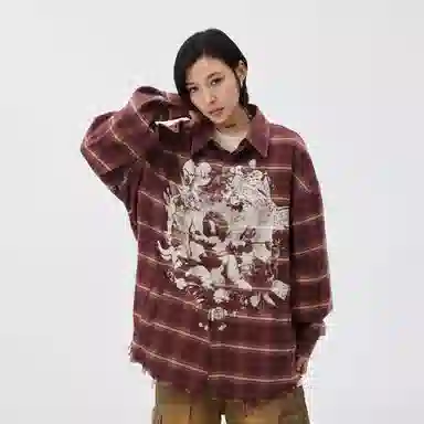 LOVE ME LATER Cupid Checkered Shirt