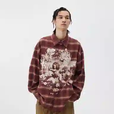 LOVE ME LATER Cupid Checkered Shirt