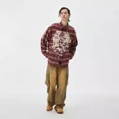 LOVE ME LATER Cupid Checkered Shirt