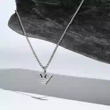 Emporio Armani Classic Logo Necklace Silver