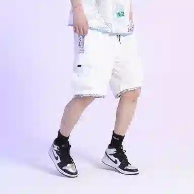 FireMonkey Paisley Cargo Shorts White