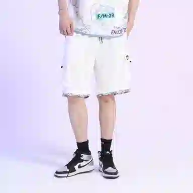 FireMonkey Paisley Cargo Shorts White