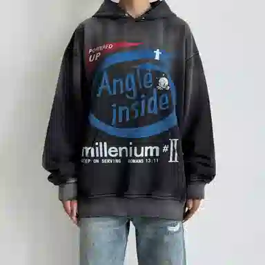 False Perception Little Angel Hoodie Washed Black