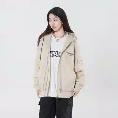 敦煌博物馆 宽松字母工装休闲百搭长袖夹克外套 男女同款