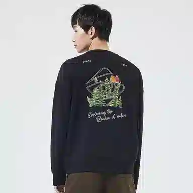 探路者 桫椤印花圆领套头卫衣 男女同款