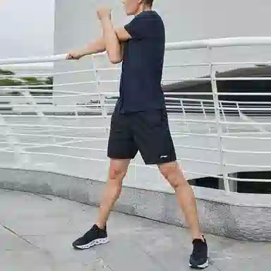 李宁 训练系列圆领上衣运动服 男款 混色暗紫蓝