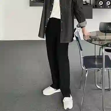 我是大卫 设计感开叉拖地宽松阔腿裤基础款休闲裤 男女同款