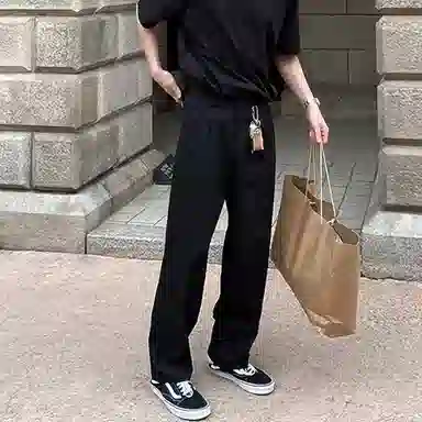 我是大卫 垂感西装裤阔腿裤韩版潮流通勤百搭休闲裤 男女同款