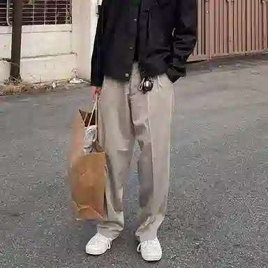 我是大卫 垂感西装裤阔腿裤韩版潮流通勤百搭休闲裤 男女同款