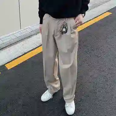 我是大卫 垂感西装裤阔腿裤韩版潮流通勤百搭休闲裤 男女同款