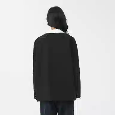 经典美拉德小西服外套简约韩版休闲宽松渐变单排扣垂感垫肩长袖西装 男女同款