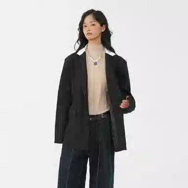 经典美拉德小西服外套简约韩版休闲宽松渐变单排扣垂感垫肩长袖西装 男女同款