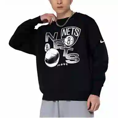 Nike NBA Courtside Brooklyn Nets Crew Sweatshirt Black