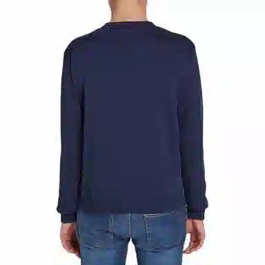 Saint Laurent Logo Crewneck Sweatshirt Navy
