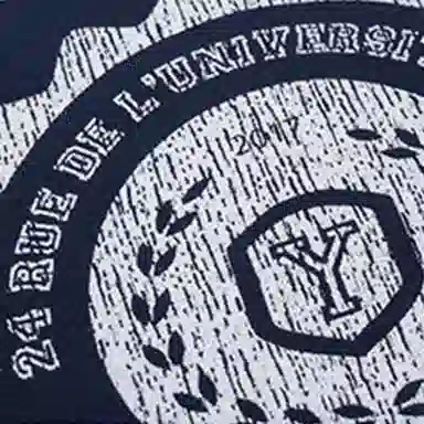 Saint Laurent Logo Crewneck Sweatshirt Navy