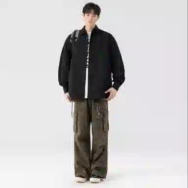 黑马漫画 日系简约百搭潮牌高级感长袖衬衫 男女同款