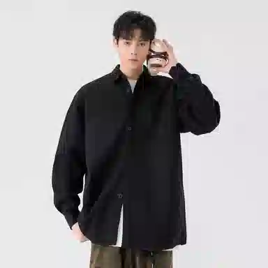 黑马漫画 日系简约百搭潮牌高级感长袖衬衫 男女同款