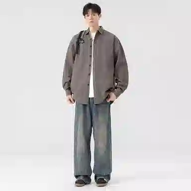 黑马漫画 日系简约百搭潮牌高级感长袖衬衫 男女同款