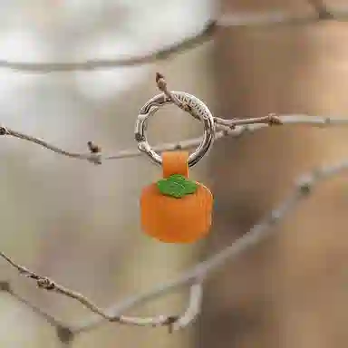 后鸟 【柿柿如意】迷你柿子可爱真皮手工包包挂饰吊饰呆萌小众个性优雅高级感轻奢原创小清新文艺简约新中式 羊皮 挂件 男女同款情侣款