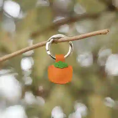 后鸟 【柿柿如意】迷你柿子可爱真皮手工包包挂饰吊饰呆萌小众个性优雅高级感轻奢原创小清新文艺简约新中式 羊皮 挂件 男女同款情侣款