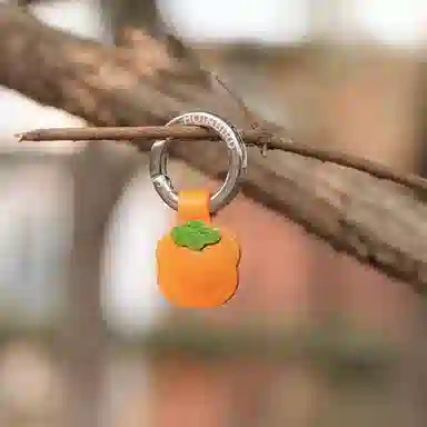 后鸟 【柿柿如意】迷你柿子可爱真皮手工包包挂饰吊饰呆萌小众个性优雅高级感轻奢原创小清新文艺简约新中式 羊皮 挂件 男女同款情侣款