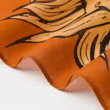 滚烫时光 美式森林元素复古日系方巾 棉 头巾 男女同款情侣款