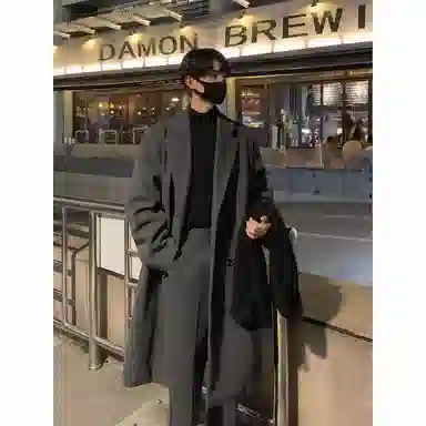 英伦轻熟风经典简约纯色双排扣外套休闲宽松百搭痞帅中长款通勤风衣 男女同款