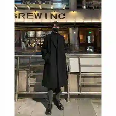 英伦轻熟风经典简约纯色双排扣外套休闲宽松百搭痞帅中长款通勤风衣 男女同款