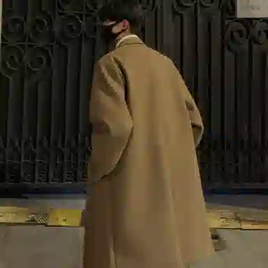 英伦轻熟风经典简约纯色双排扣外套休闲宽松百搭痞帅中长款通勤风衣 男女同款