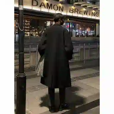 英伦轻熟风经典简约纯色双排扣外套休闲宽松百搭痞帅中长款通勤风衣 男女同款