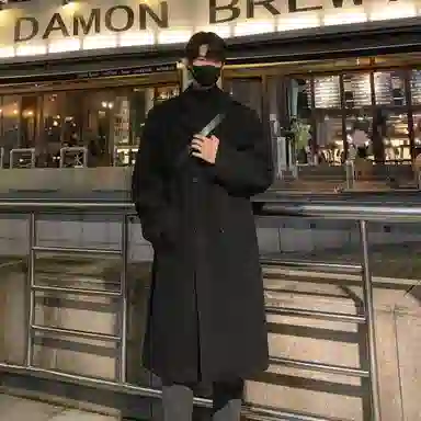 英伦轻熟风经典简约纯色双排扣外套休闲宽松百搭痞帅中长款通勤风衣 男女同款