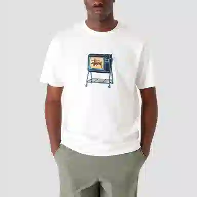 Stussy Rolling TV Print Short Sleeve T-Shirt T