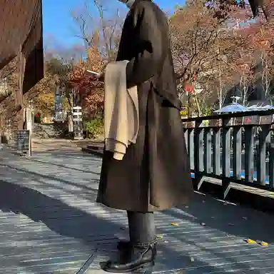 毛呢中长款加厚宽松韩版潮流百搭英伦风纯色过膝大衣 男女同款