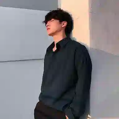 我是大卫 纯色透气百搭通勤单排扣长袖衬衫 男女同款