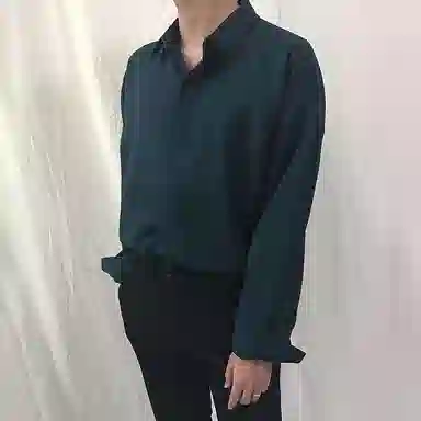 我是大卫 纯色透气百搭通勤单排扣长袖衬衫 男女同款