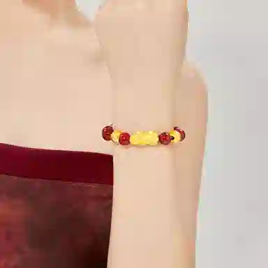 【耀眼出彩】 老凤祥 貔貅送福招财进宝#好运 新国风复古国潮转运珠小众时尚简约百搭 玛瑙 玉石手串 男女同款情侣款