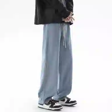 FALIAMS Vintage Washed Loose Straight Jeans